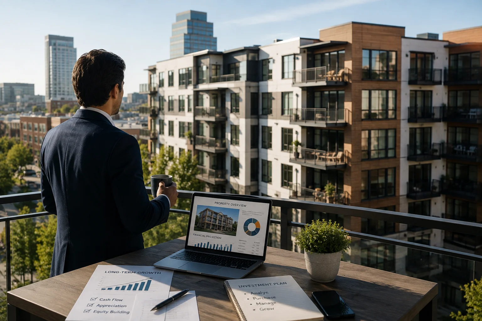 Investment property financing - mortgage documents, keys, and growth toward your next property